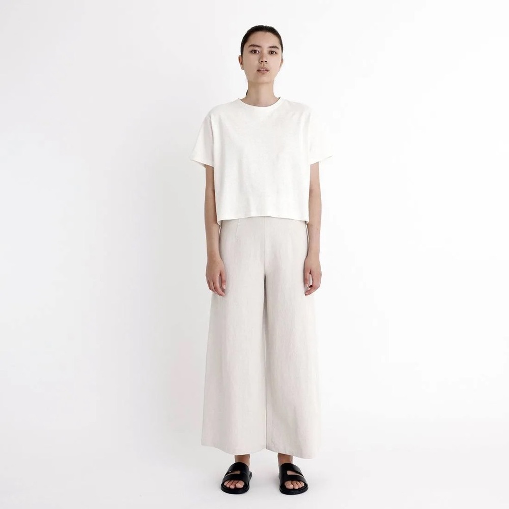 7115 by Szeki Signature Wide-Legged Trouser in Cream, S
